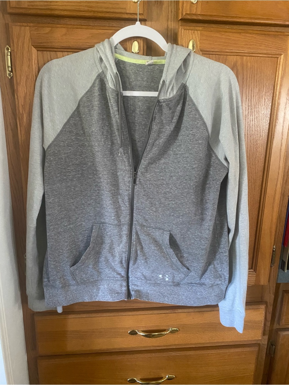 Under Armor Two-Tone Gray Full-Zip Hooded Jacket